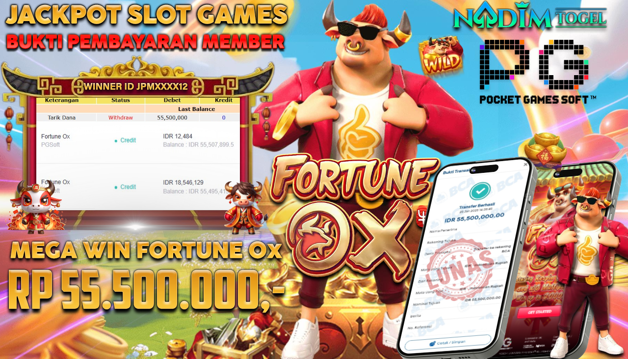 NADIMTOGEL JACKPOT SLOT FORTUNE OX Rp.55,500.000,- LUNAS