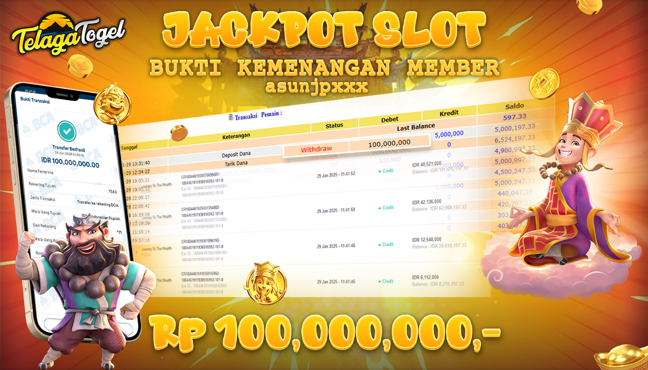 TELAGATOGEL JACKPOT SLOT JOURNEY TO THE WEALTH Rp 100,000,000,- LUNAS