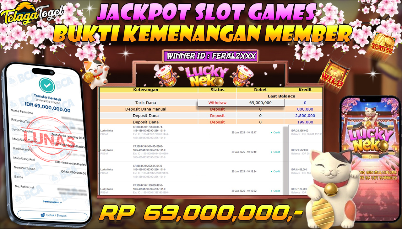 TELAGATOGEL JACKPOT SLOT LUCKY NEKO Rp 69,000,000,- LUNAS