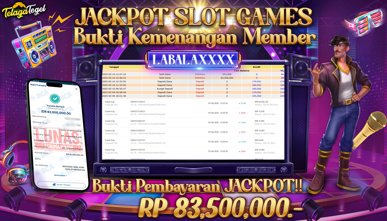 TELAGATOGEL JACKPOT SLOT CRANK IT UP Rp 83,500,000 ,- LUNAS
