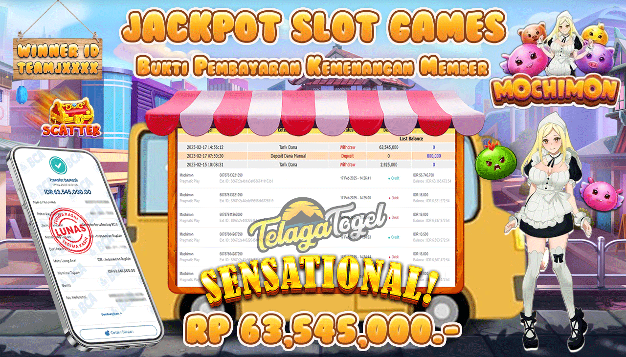 TELAGATOGEL JACKPOT SLOT MOCHIMON Rp 63,545,000 ,- LUNAS