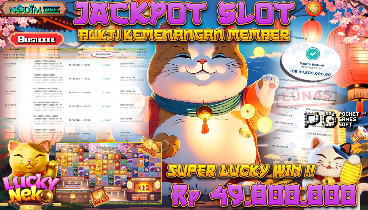 NADIMTOGEL JACKPOT SLOT LUCKY NEKO  Rp 49.800.000,- LUNAS
