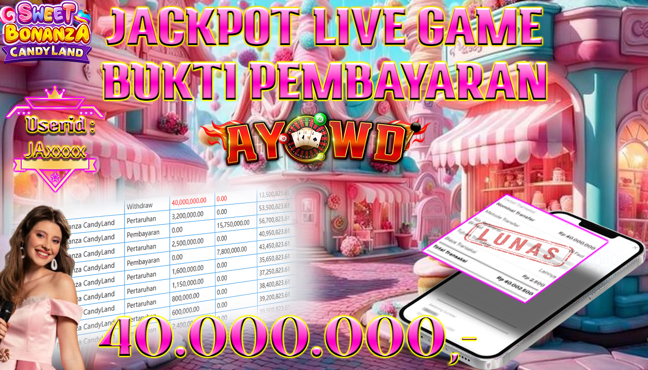 AYOWD JACKPOT LIVE GAMES PP LIVE-Sweet Bonanza CandyLand Rp 40,000,000,- LUNAS