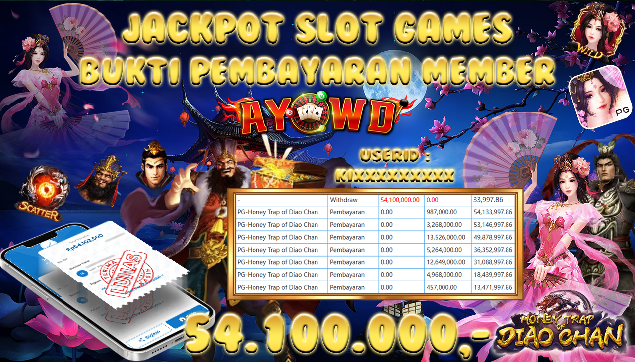 AYOWD JACKPOT SLOT GAMES PG-Honey Trap of Diao Chan Rp 54,100,000,- LUNAS