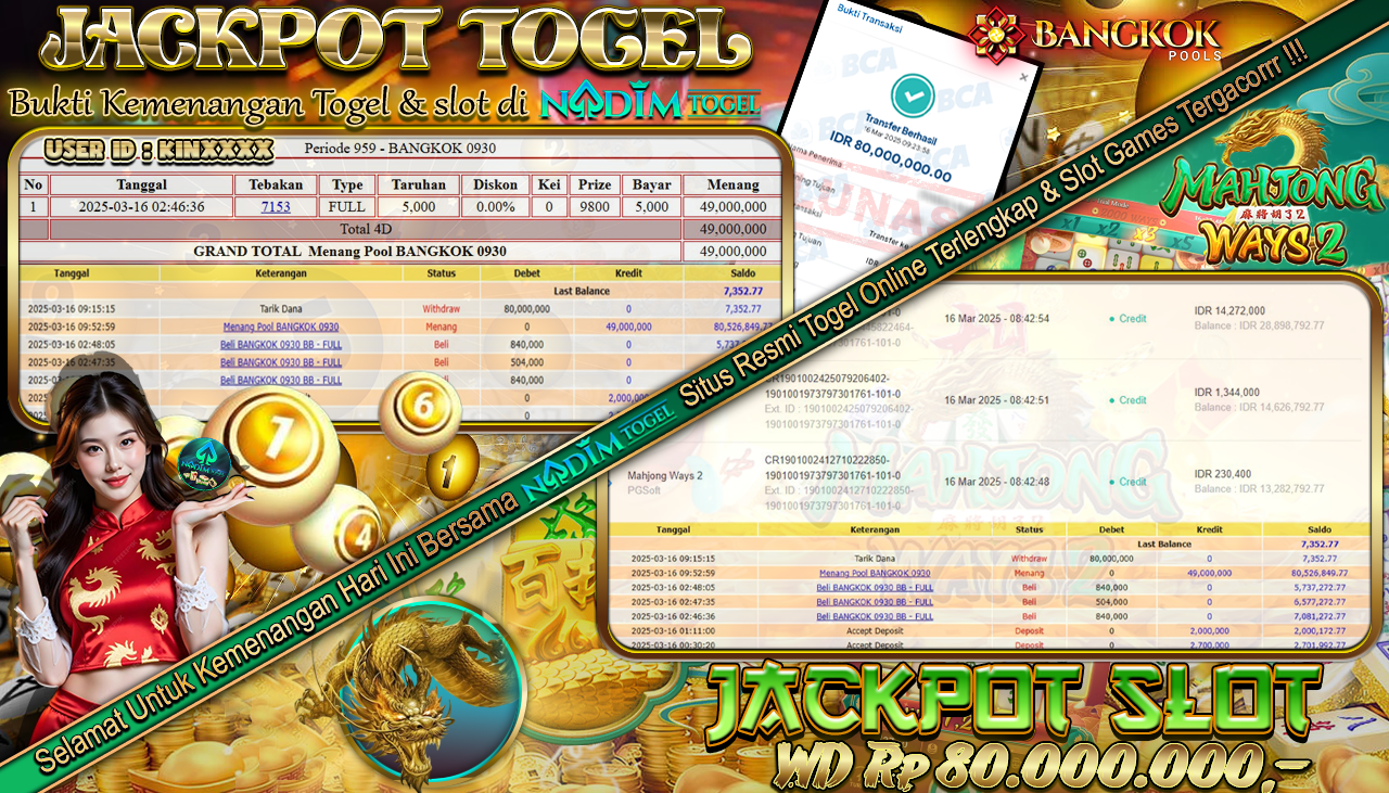 NADIMTOGEL JACKPOT TOGEL DAN SLOT MAHJONG WAYS 2 Rp 80.000.000,- LUNAS