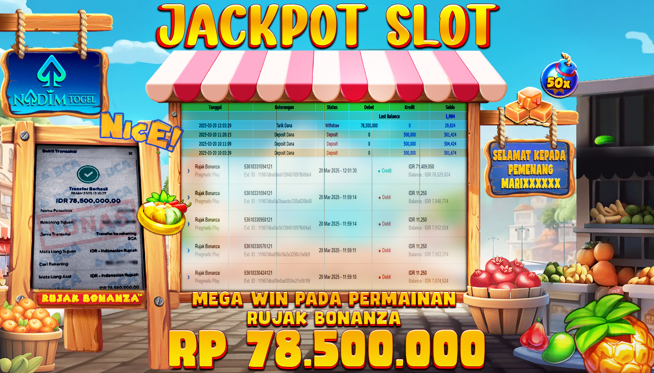 NADIMTOGEL JACKPOT SLOT RUJAK BONANZA Rp 78.500.000,- LUNAS