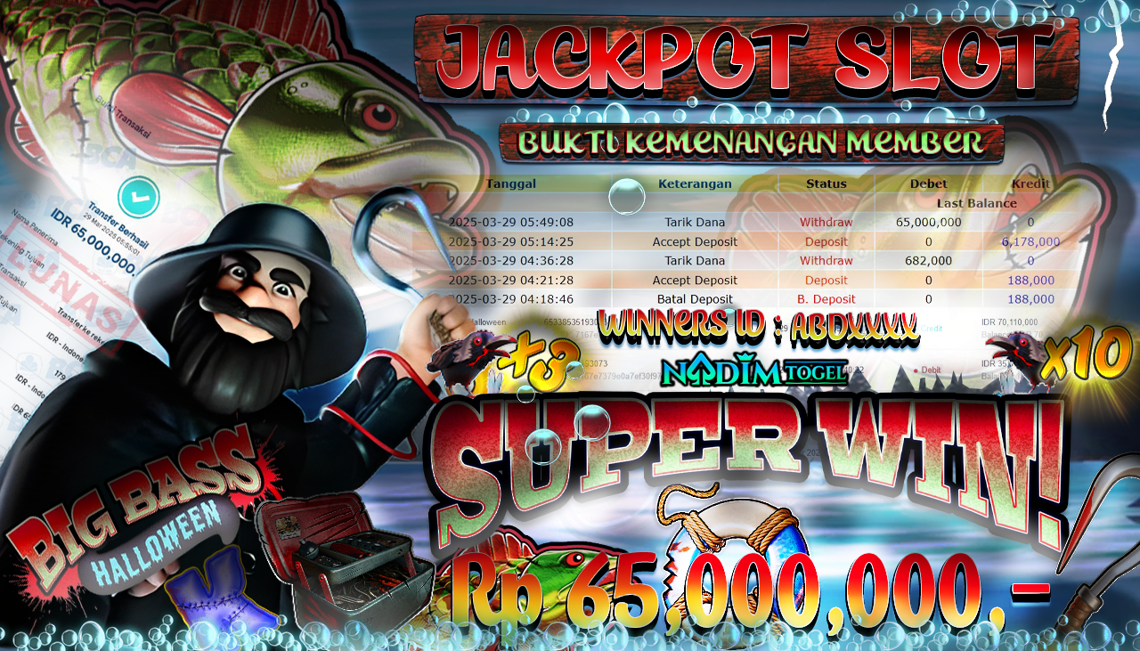 NADIMTOGEL JACKPOT SLOT BIG BASS HALLOWEEN Rp 65,000,000,- LUNAS