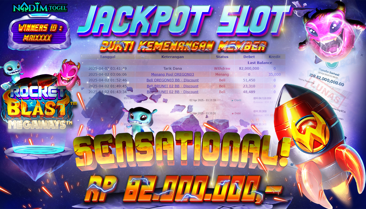 NADIMTOGEL JACKPOT SLOT ROCKET BLAST Rp 82,000,000,- LUNAS