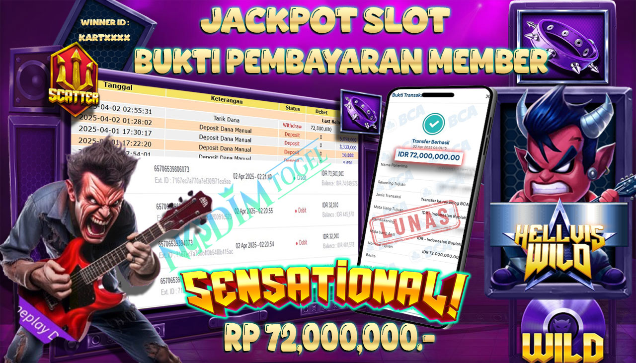 NADIMTOGEL JACKPOT SLOT HELLVIS WILD Rp 72.000.000,- LUNAS