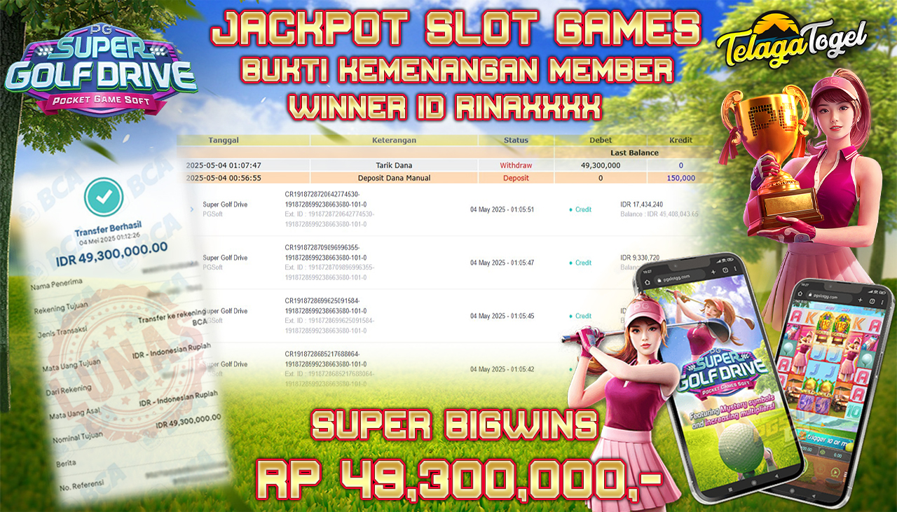 TELAGATOGEL JACKPOT SLOT SUPER GOLF DRIVE Rp 49,300,000,- LUNAS 