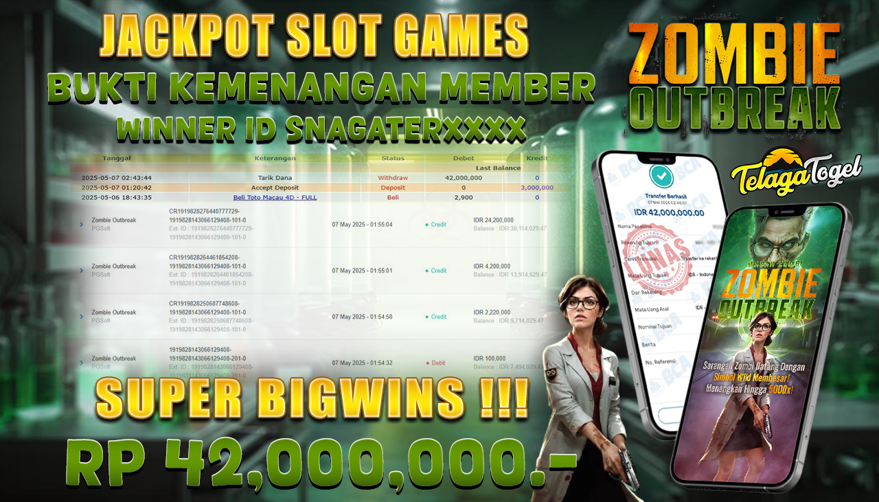 TELAGATOGEL JACKPOT SLOT ZOMBIE OUTBREAK Rp 42,000,000,- LUNAS 
