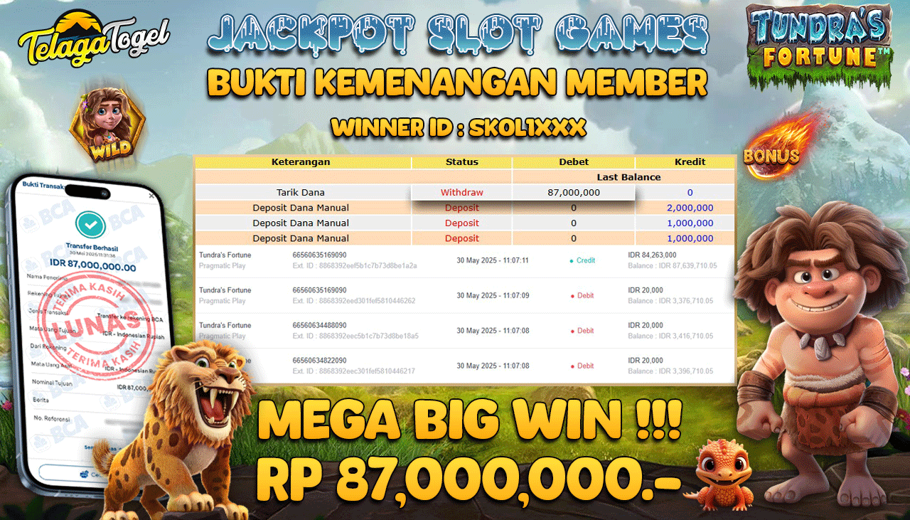 TELAGATOGEL JACKPOT SLOT TUNDRA'S FORTUNE Rp 87,000,000,- LUNAS 