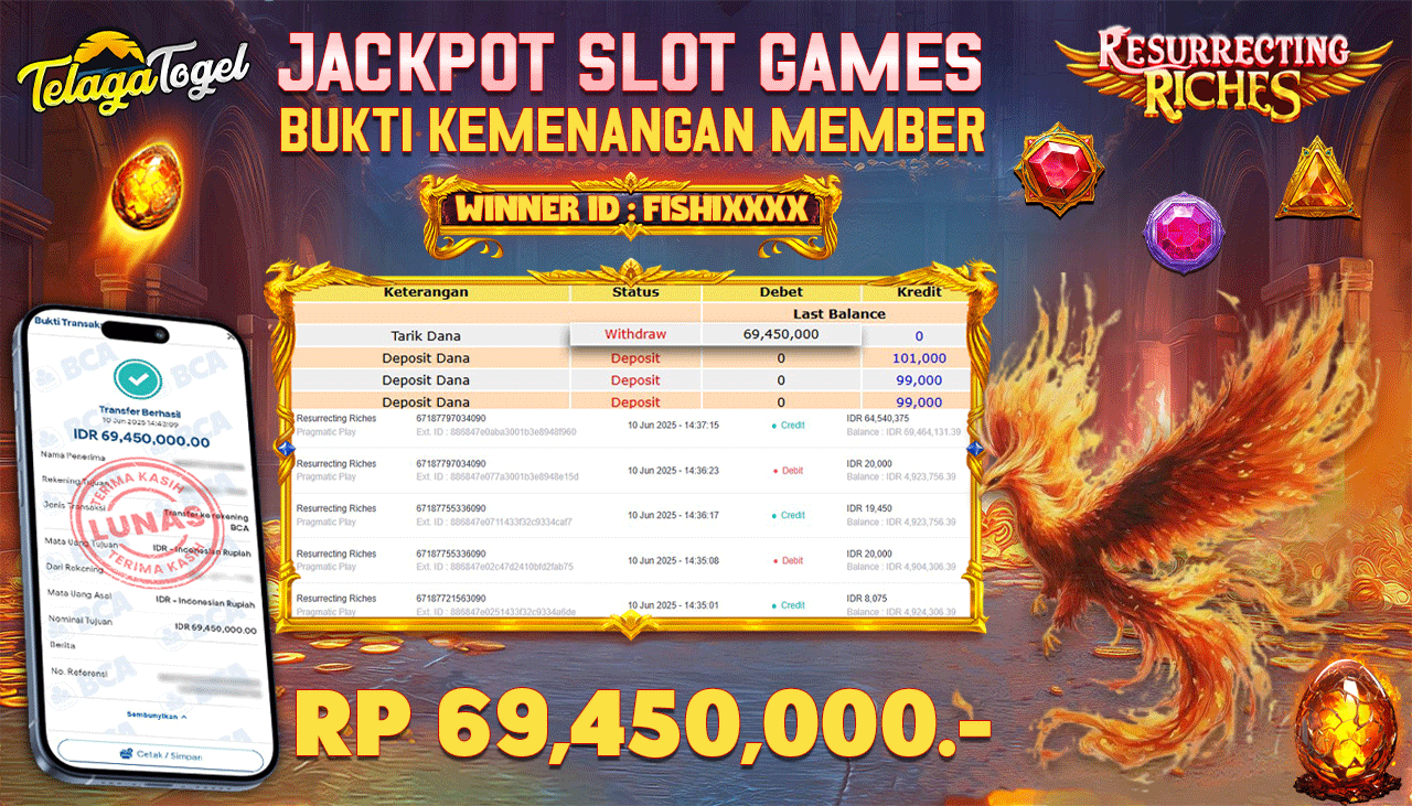 TELAGATOGEL JACKPOT SLOT RESURRECTING RICHES Rp 69,450,000,- LUNAS  