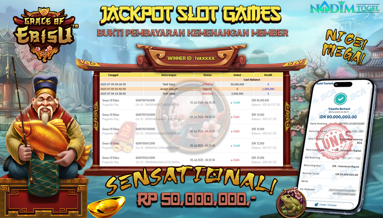 NADIMTOGEL JACKPOT SLOT GRACE OF ERISU Rp 50.000.000,- LUNAS