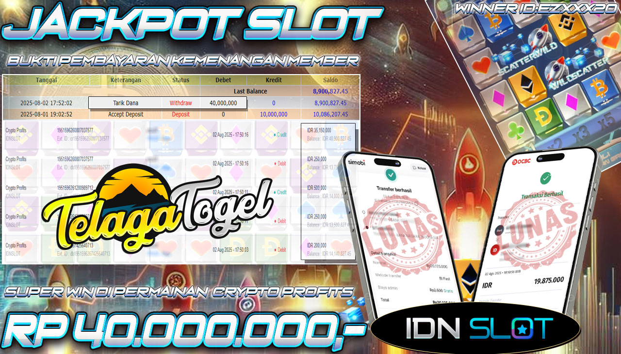 TELAGATOGEL JACKPOT SLOT CRYPTO PROFITS Rp 40,000,000.- LUNAS  