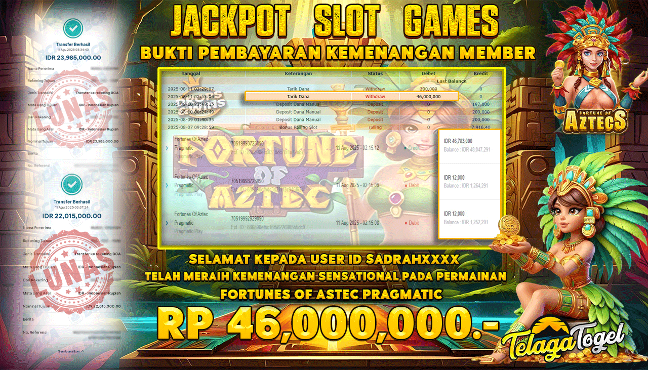 TELAGATOGEL JACKPOT SLOT FORTUNE OF ASTEC PRAGMATIC Rp 46,000,000.- LUNAS  