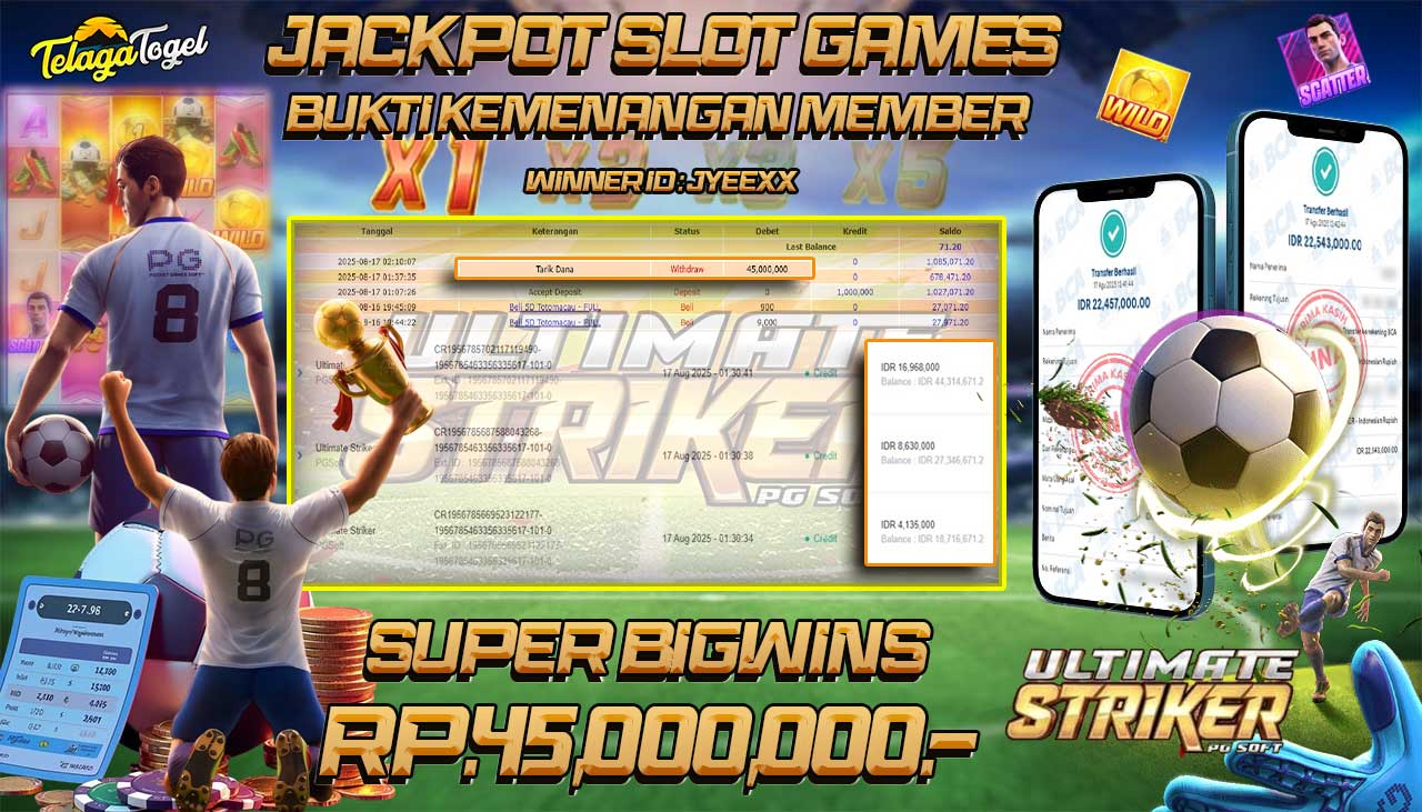 TELAGATOGEL JACKPOT SLOT ULTIMATE STRIKE Rp 45,000,000.- LUNAS  