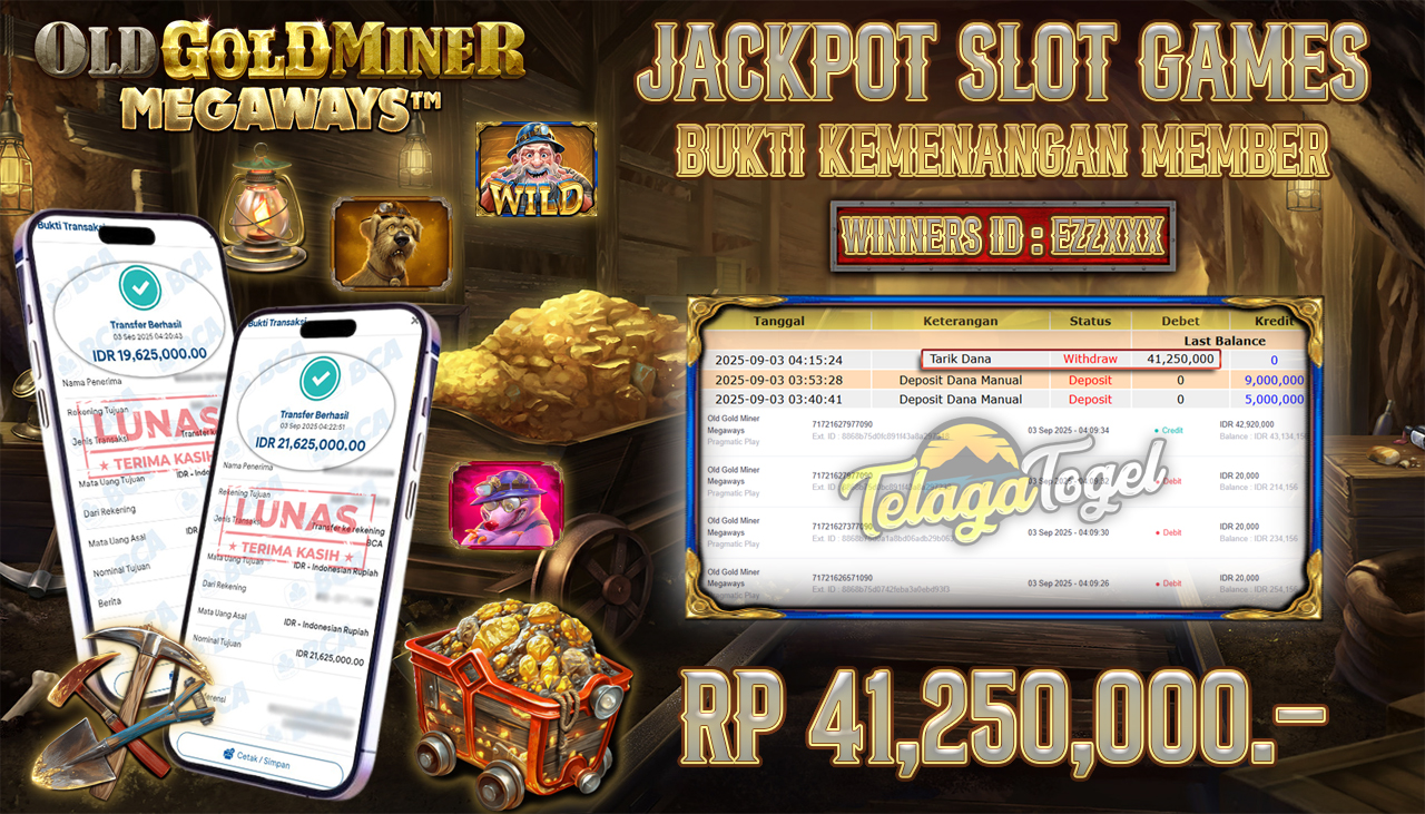 TELAGATOGEL JACKPOT SLOT OLD GOLD MINER MEGAWAYS Rp 41,250,000.- LUNAS 