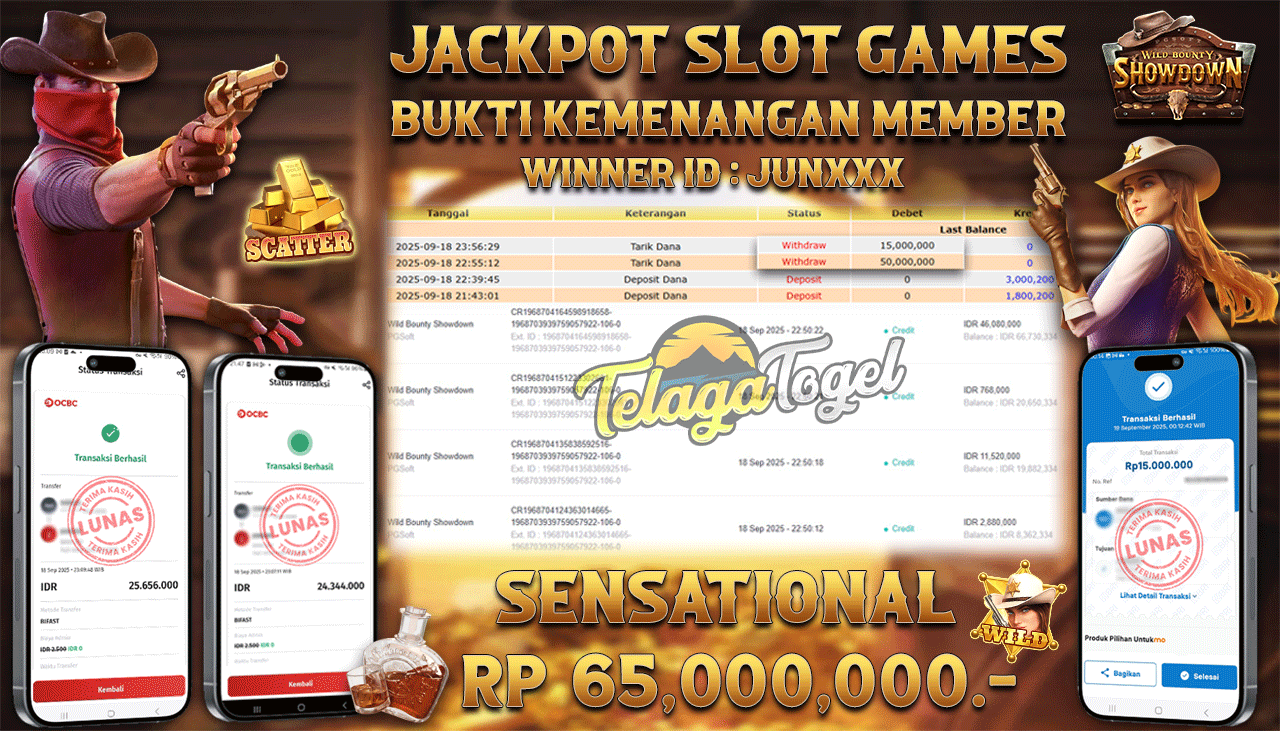 TELAGATOGEL JACKPOT SLOT WILD BOUNTY SHOWDOWN Rp 65,000,000.- LUNAS  