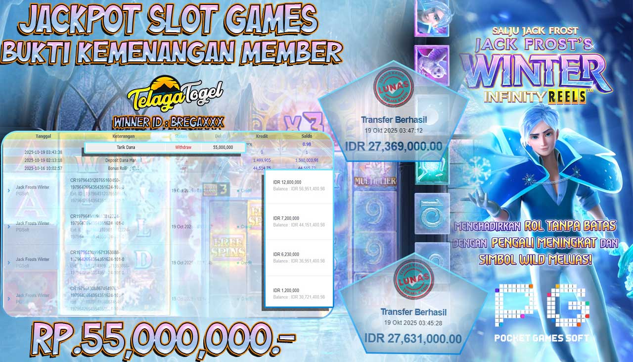 TELAGATOGEL JACKPOT SLOT JACK FROST'S WINTER Rp 55,000,000.- LUNAS  