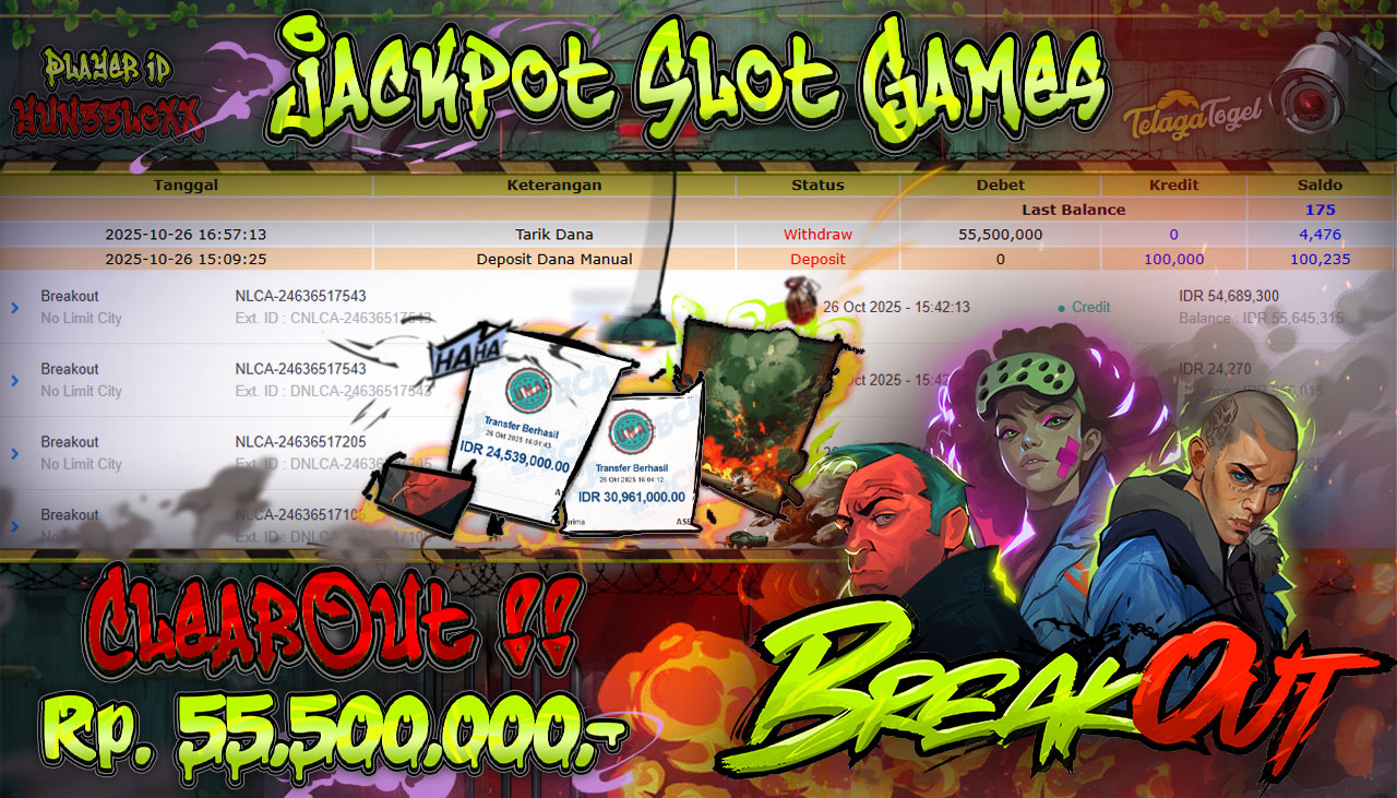 TELAGATOGEL JACKPOT SLOT BREAKOUT Rp 55,500,000.- LUNAS  