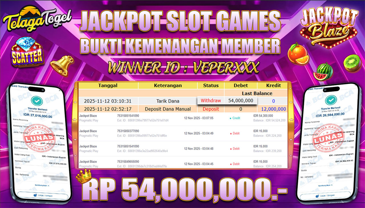 TELAGATOGEL JACKPOT SLOT JACKPOT BLAZE Rp 54,000,000.- LUNAS  