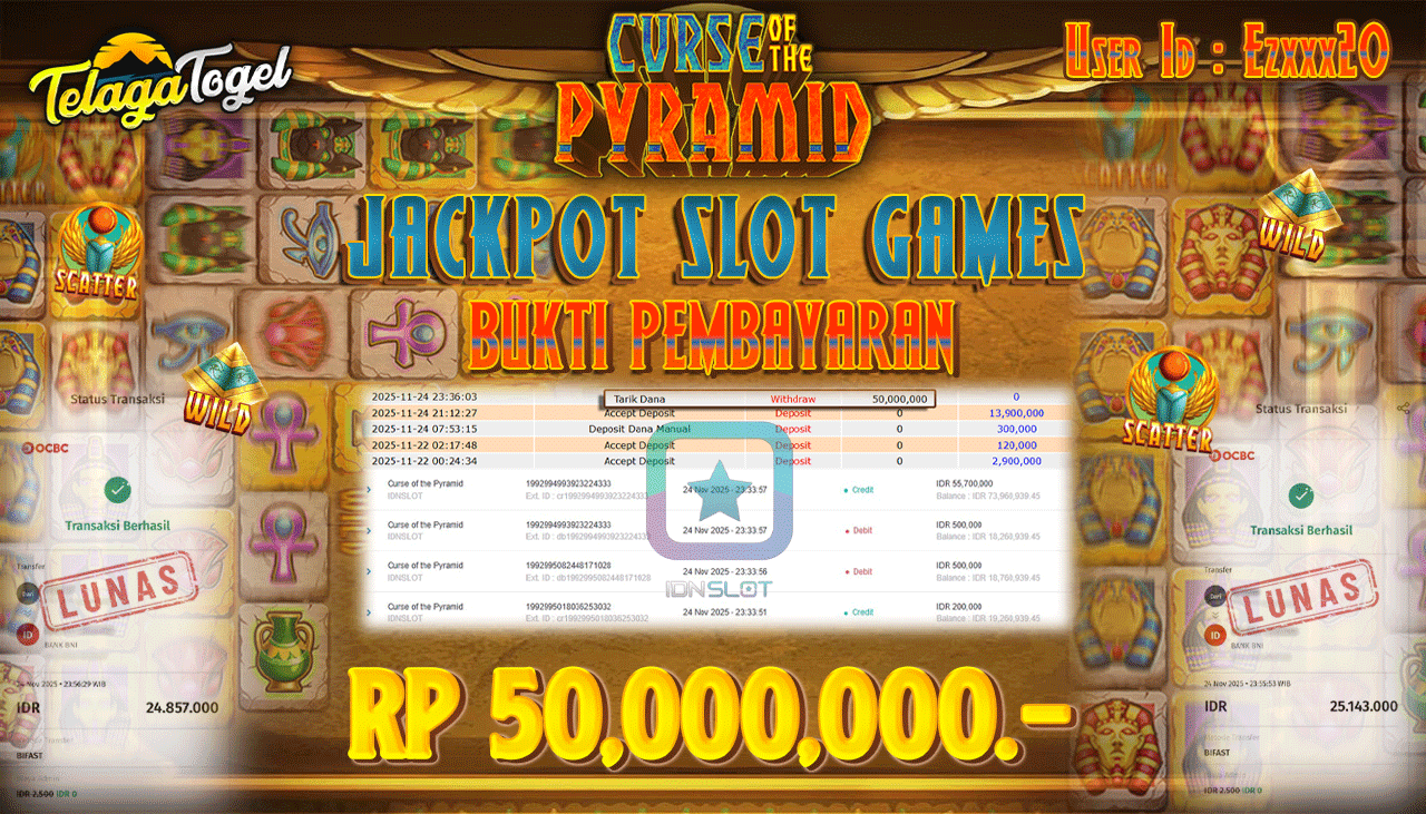 TELAGATOGEL JACKPOT SLOT CURSE OF THE PYRAMID Rp50,000,000.- LUNAS  