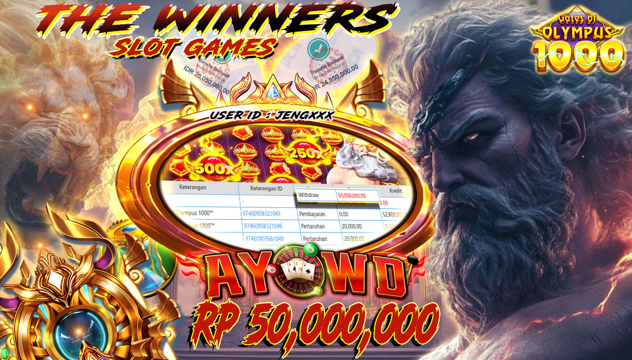 AYOWD JACKPOT SLOT GAMES PP-Gates of Olympus 1000  Rp 50,000,000.- LUNAS
