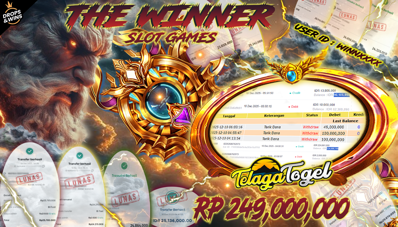 TELAGATOGEL JACKPOT SLOT Gates Of Olympus 1000 Rp 249,000,000.- LUNAS  
