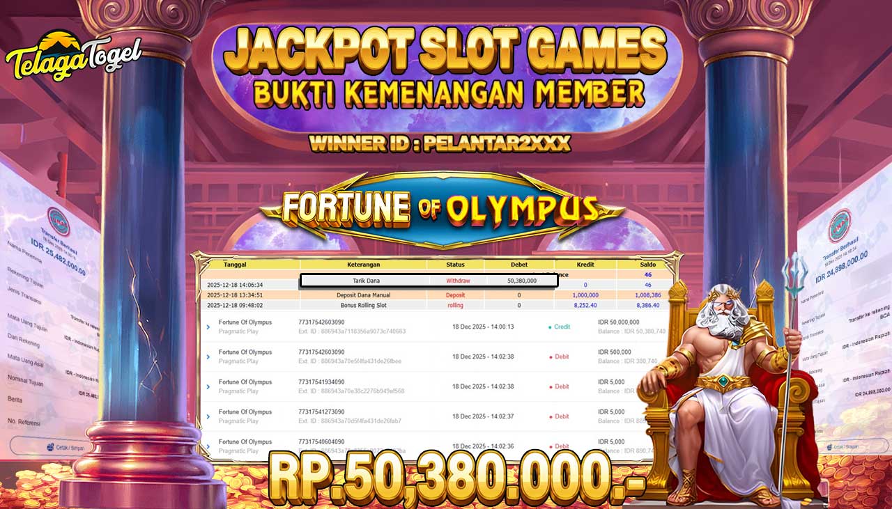 TELAGATOGEL JACKPOT SLOT FORTUNE OF OLYMPUS Rp 50,380,000.- LUNAS  