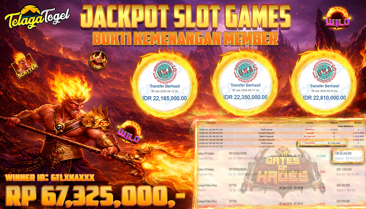 TELAGATOGEL JACKPOT SLOT GATES OF HADES Rp 67,325,000.- LUNAS  
