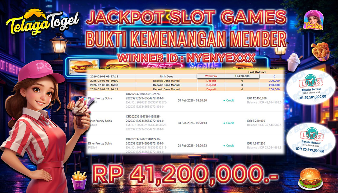 TELAGATOGEL JACKPOT SLOT DINER FRENZY SPINS Rp 41,200,000.- LUNAS  