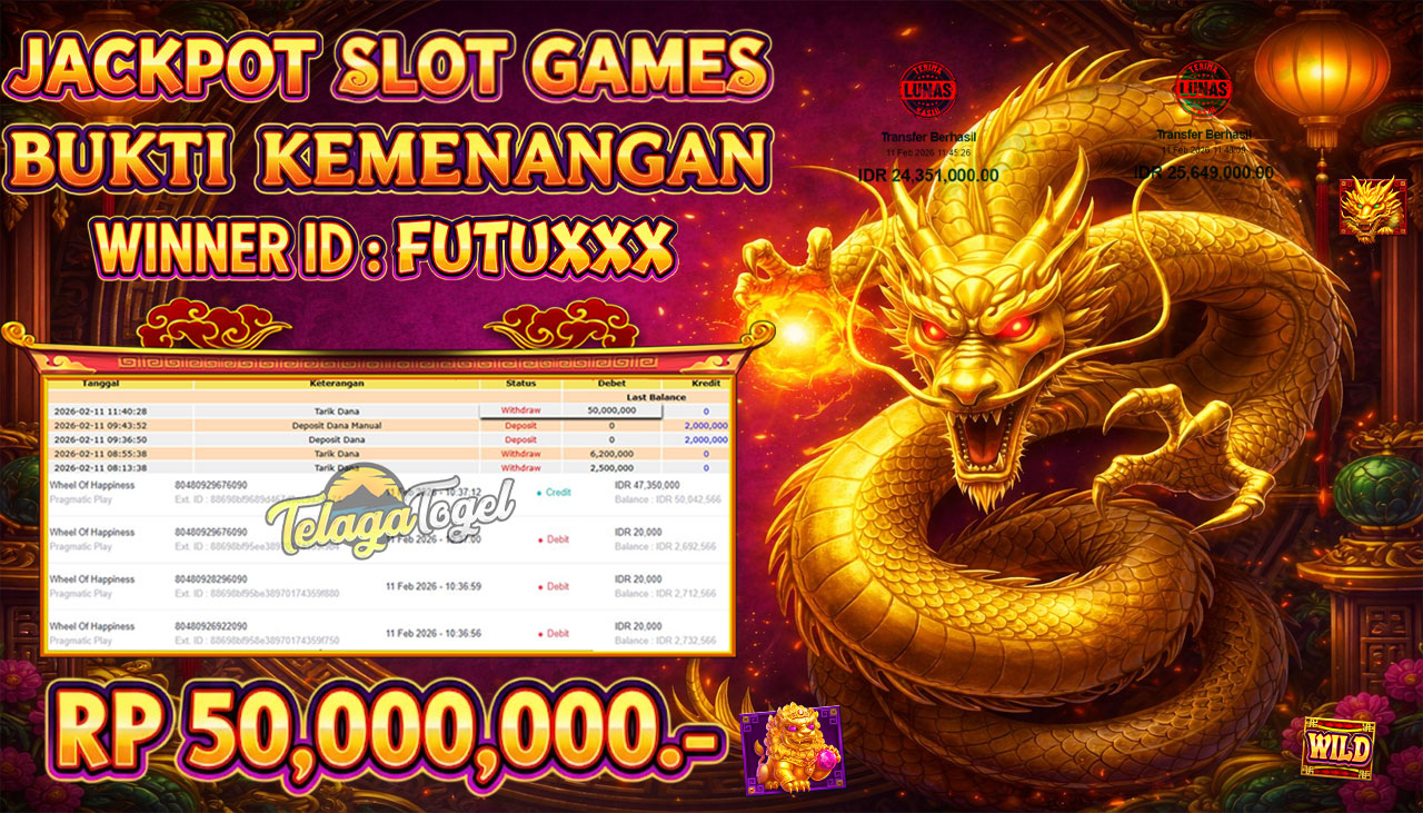 TELAGATOGEL JACKPOT SLOT WHEEL OF HAPPINESS Rp 50,000,000.- LUNAS  