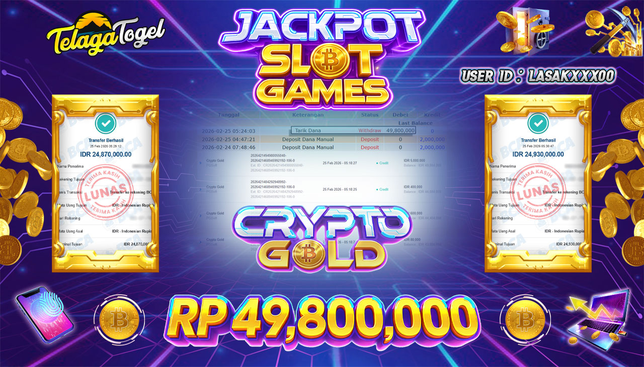 TELAGATOGEL JACKPOT SLOT CRYPTO GOLD - PG SOFT Rp 49,800,000.- LUNAS
