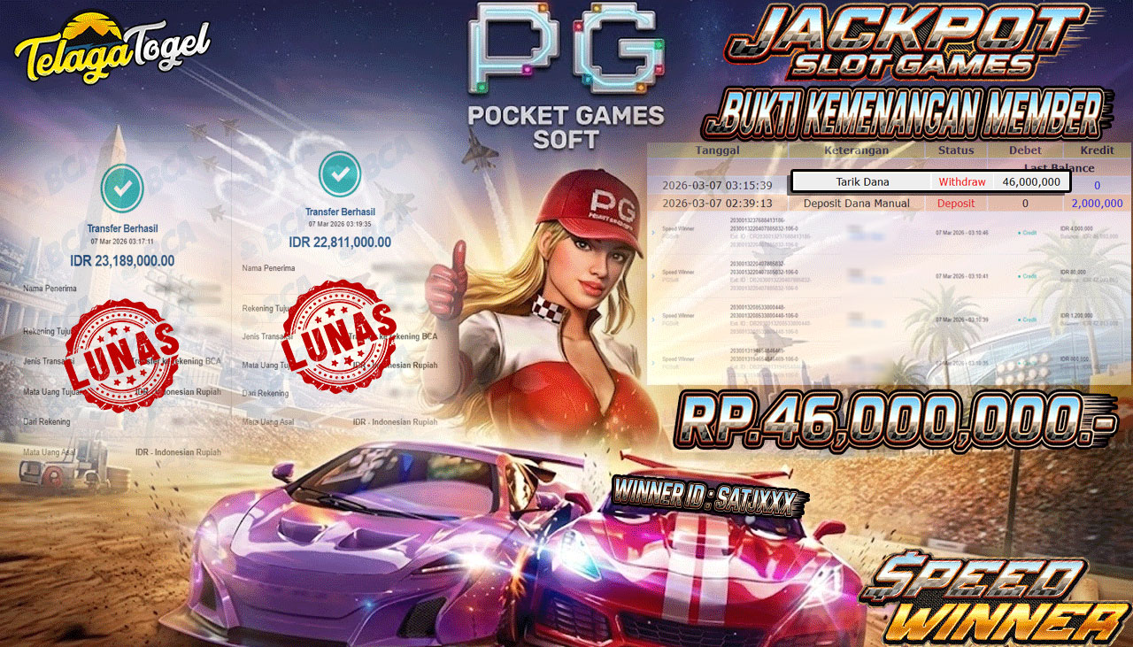 TELAGATOGEL JACKPOT SLOT SPEED WINNER Rp 46,000,000.- LUNAS