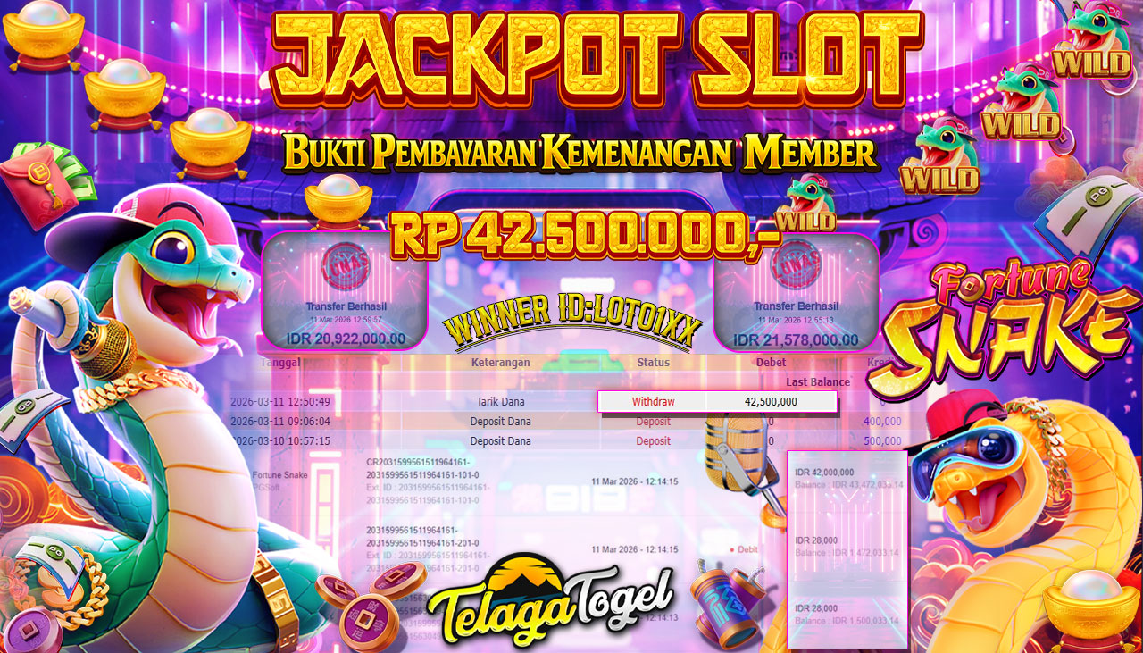 TELAGATOGEL JACKPOT SLOT FORTUNE SNAKE PG SOFT Rp 42,500,000.- LUNAS
