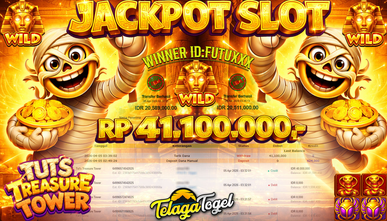 TELAGATOGEL JACKPOT SLOT TUTS TREASURE TOWER ( PRAGMATIC PLAY ) Rp 46,500,000.- LUNAS