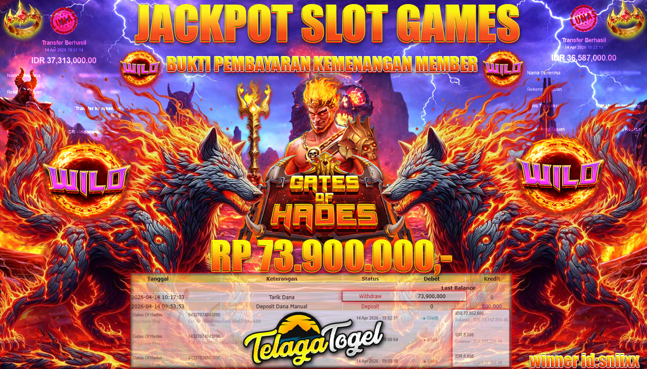TELAGATOGEL JACKPOT SLOT GATES OF HADES(PRAGMATIC PLAY) Rp 73,900,000.- LUNAS